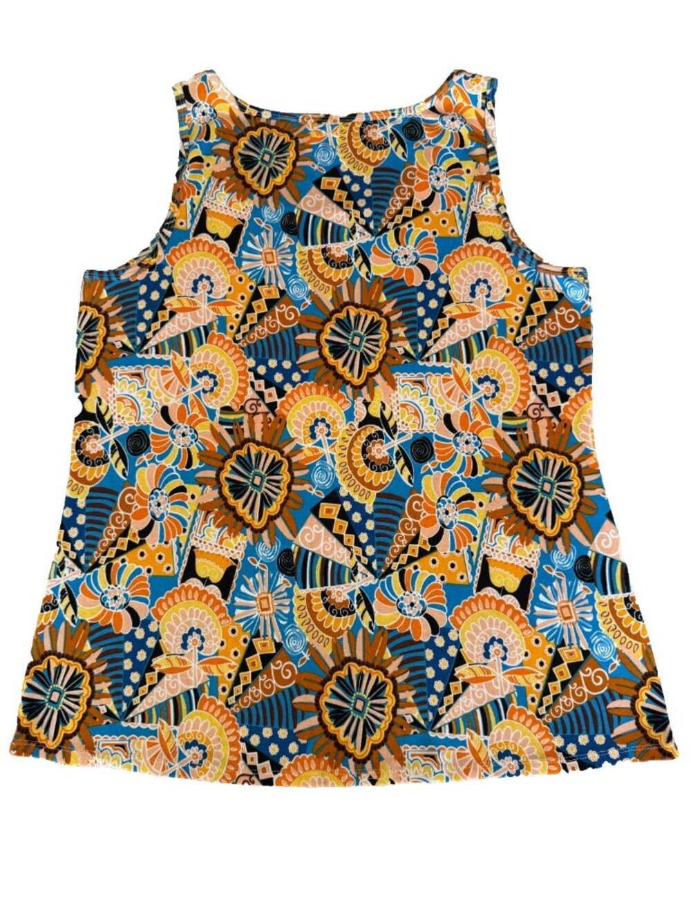Cato Womens XL Tank Top Geometric Seashell Print Sleeveless Stretch Boho - Picture 4 of 5